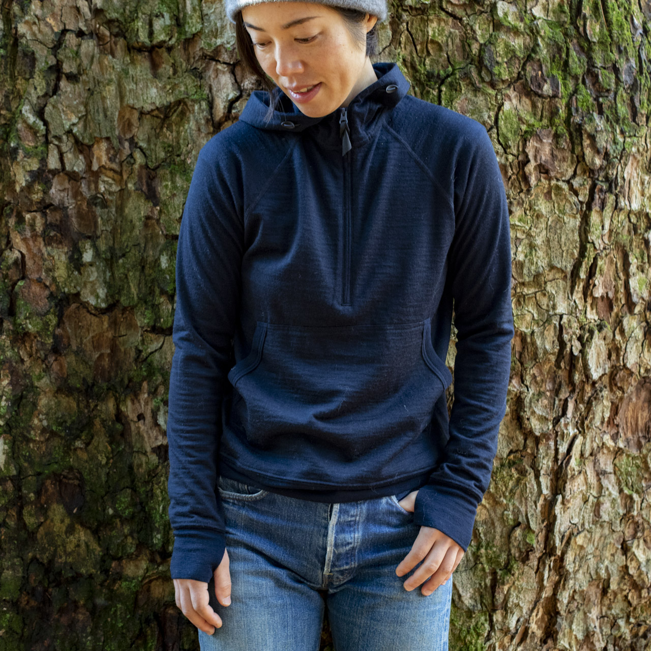 新品未使用】山と道100% Merino Pullover ネイビー L-