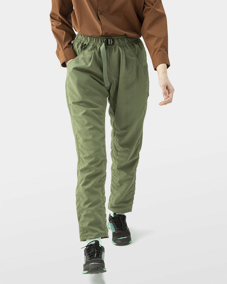 One Tuck 5-Pocket Pants (Women) M Olive-