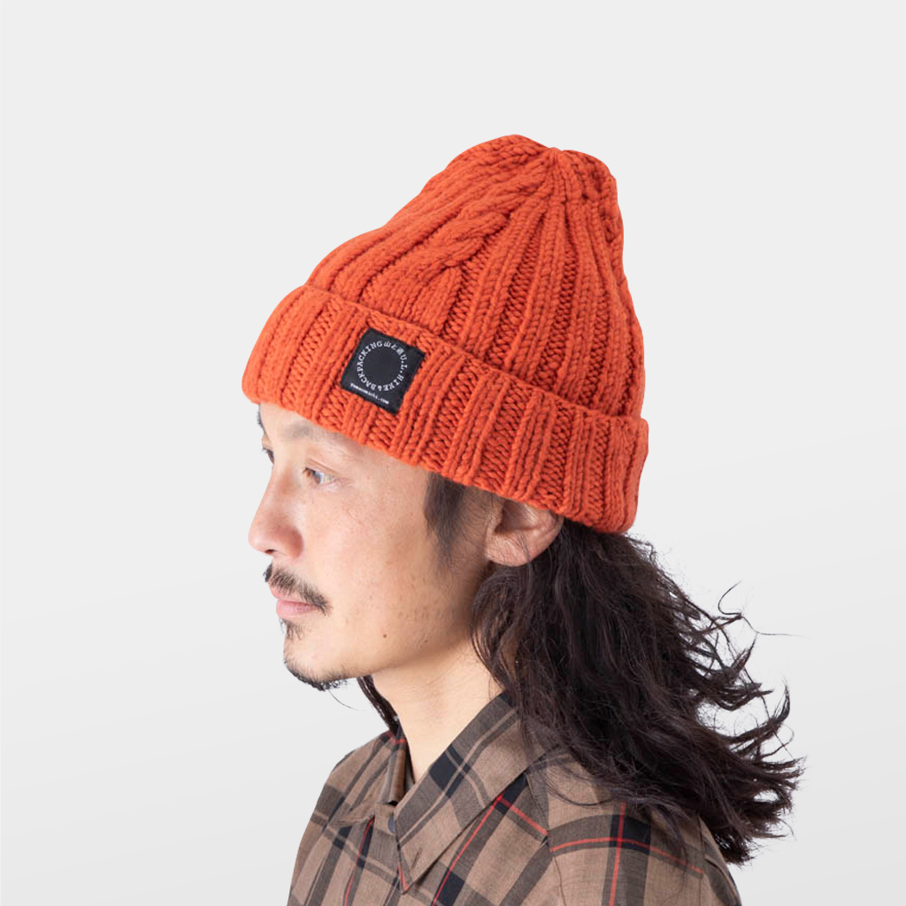 ネイビー山と道 Merino Knit Cap ニット帽 メリノウール - ニット