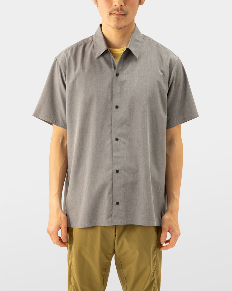 山と道 Bamboo Short Sleeve Shirt Nomad - シャツ